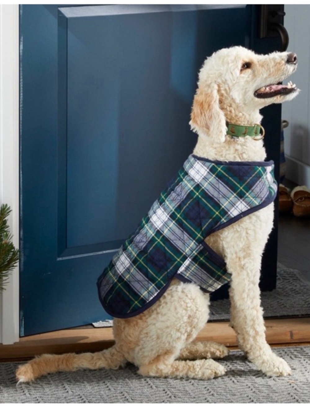 L.L. Bean quilted Plaid Dog Coat size XL